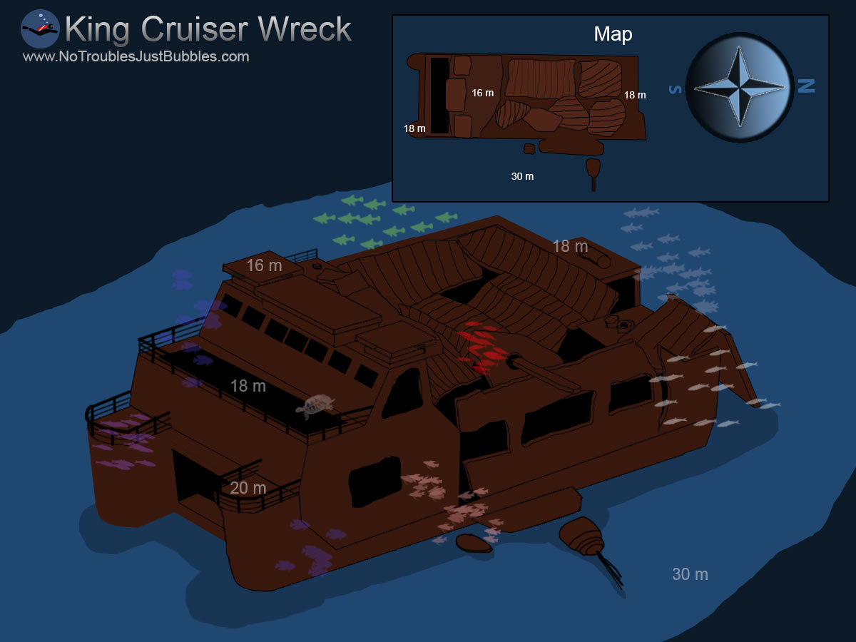 King Cruiser wreck dive map