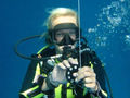 diver on a safety stop at Koh Tachai diving similan islands Thailand liveaboard